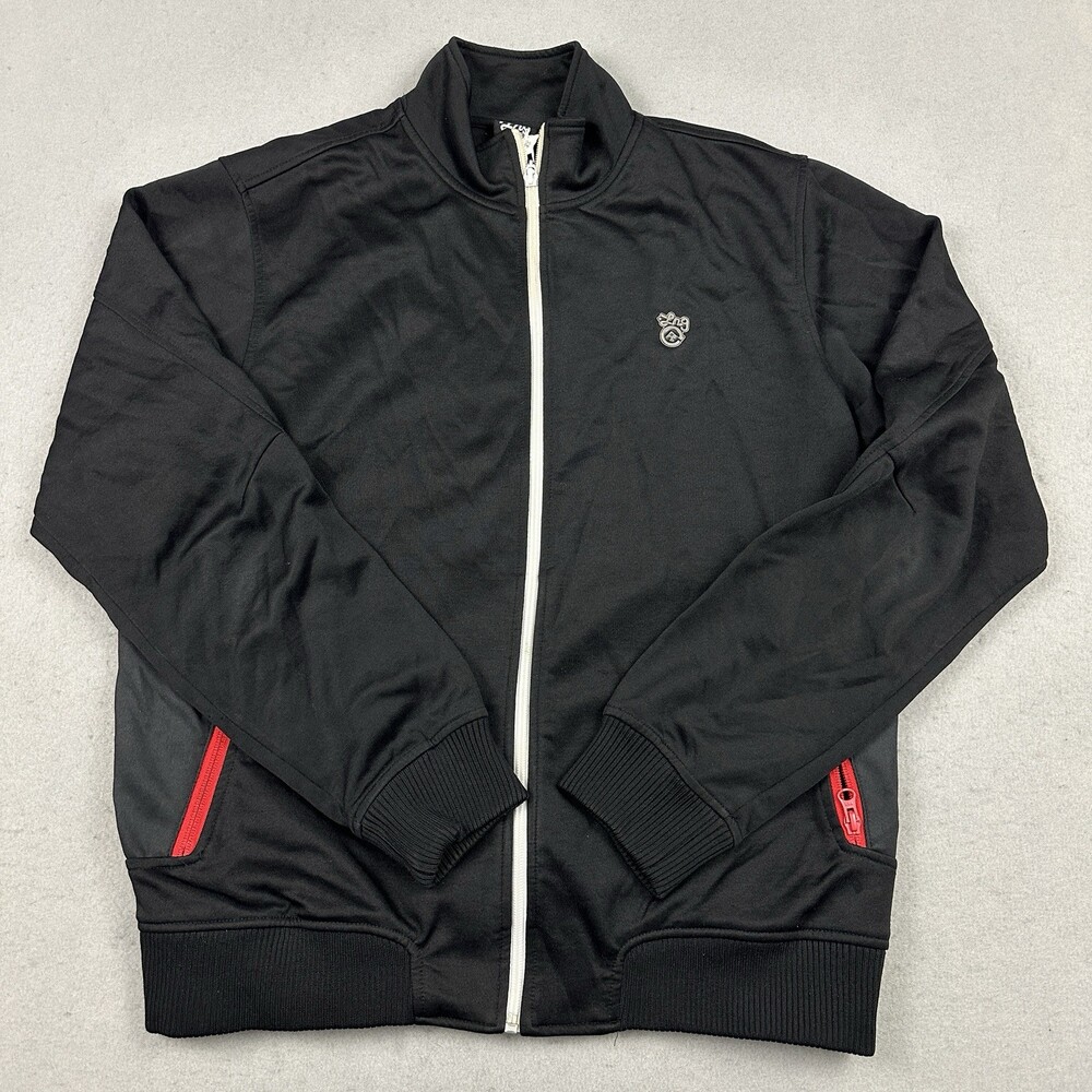 Lifted Research Group Track Jacket Men Medium Black Full Zip LRG Logo M